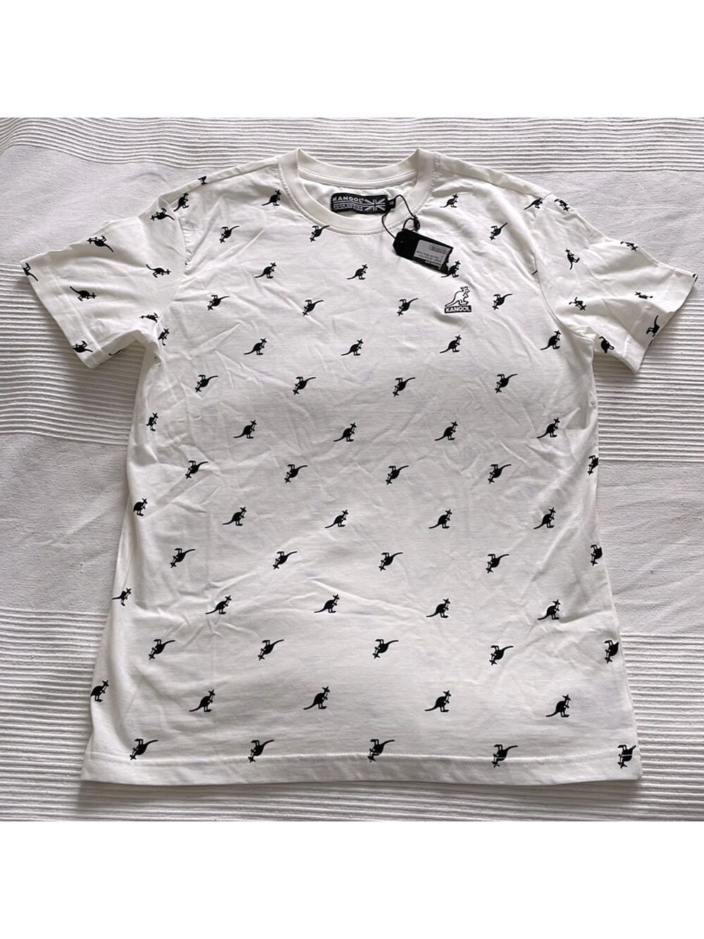 KANGOL Off White Combo All Over Print T-Shirt Small